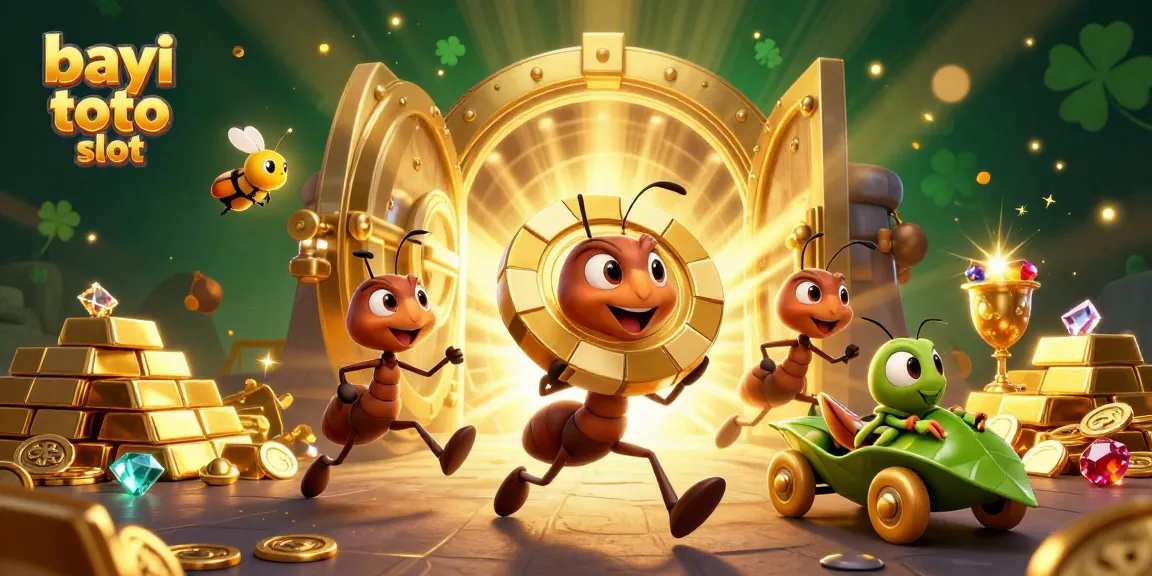 Experience the excitement of bayi toto slot as ants make a daring heist with a giant poker chip!