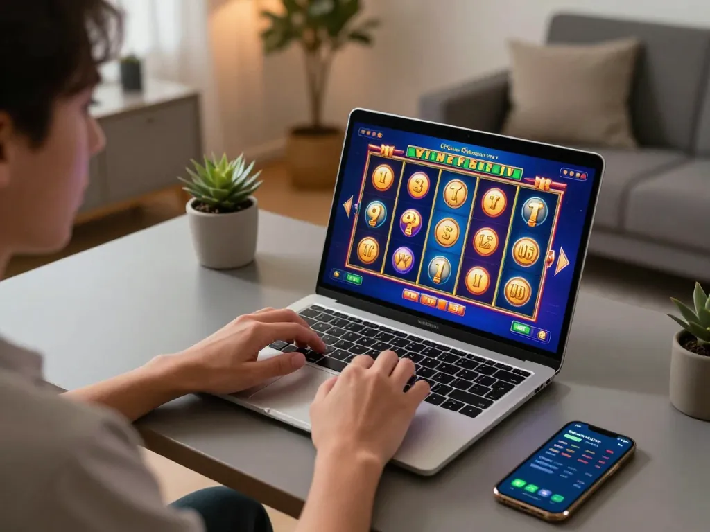 Engaging online gaming session featuring slot gacor hari ini, showcasing a player intensely focused on gameplay.