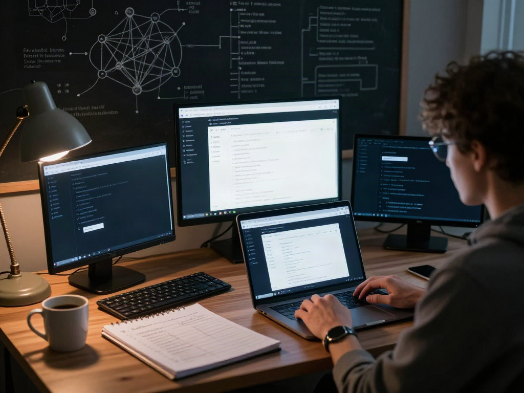 Researching the hidden wiki 2026 with multiple screens and notes