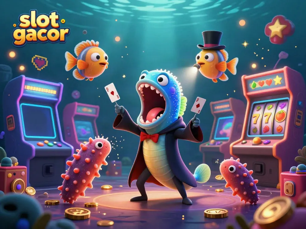 Experience slot gacor magic with vibrant characters and casino-themed elements in a dynamic 3D illustration.