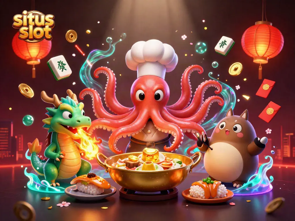Menangkan permainan situs slot dengan karakter unik dan simbol keberuntungan yang berkilauan.