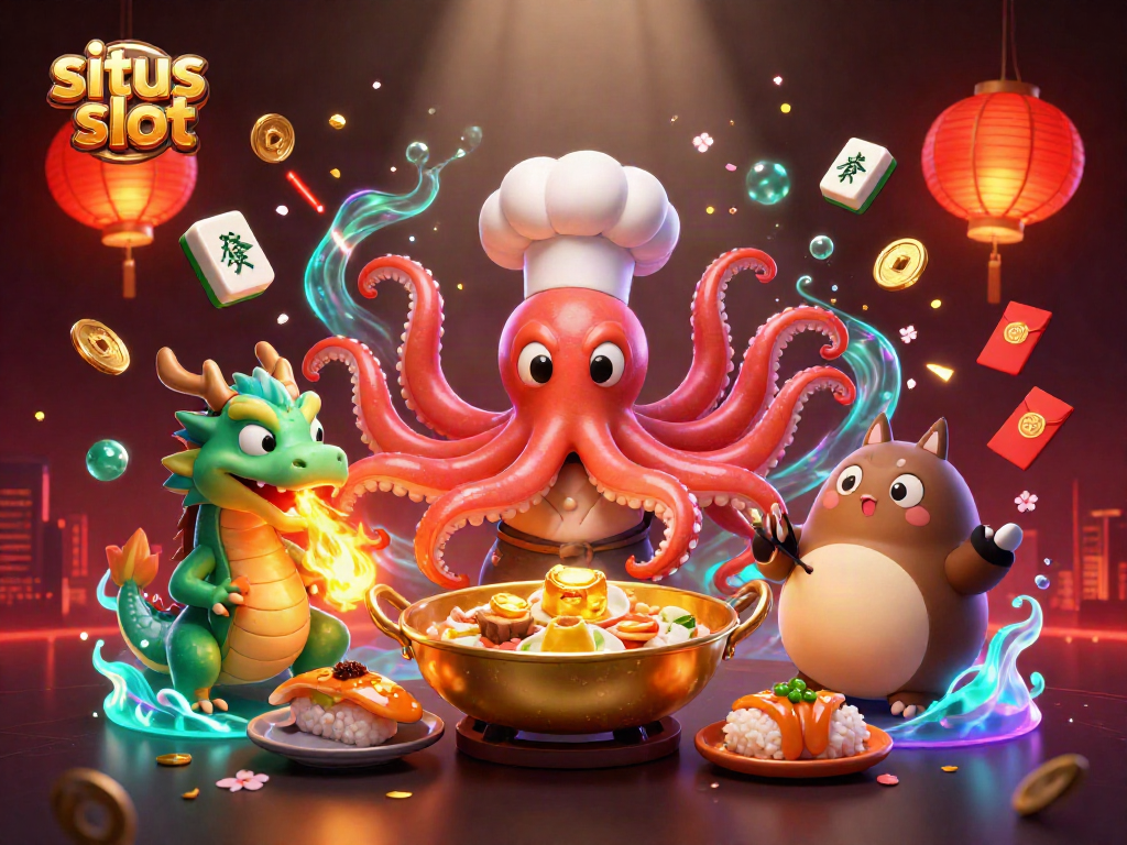 Menangkan permainan situs slot dengan karakter unik dan simbol keberuntungan yang berkilauan.