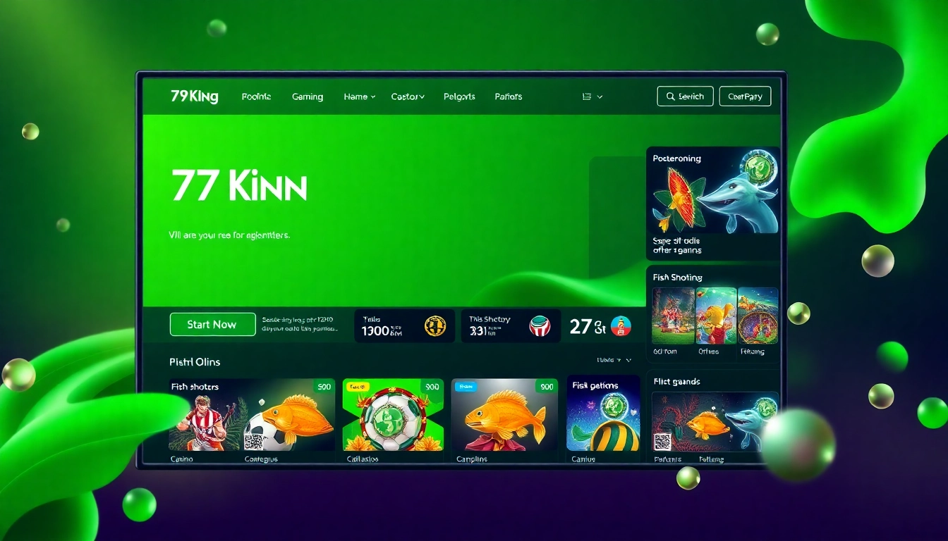 79King online gambling platform interface showcasing diverse gaming options and vibrant colors.