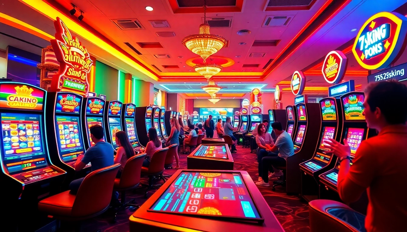 Spannende Online-Glücksspielszene bei 79king mit lebhaften Spielen und begeisterten Spielern.