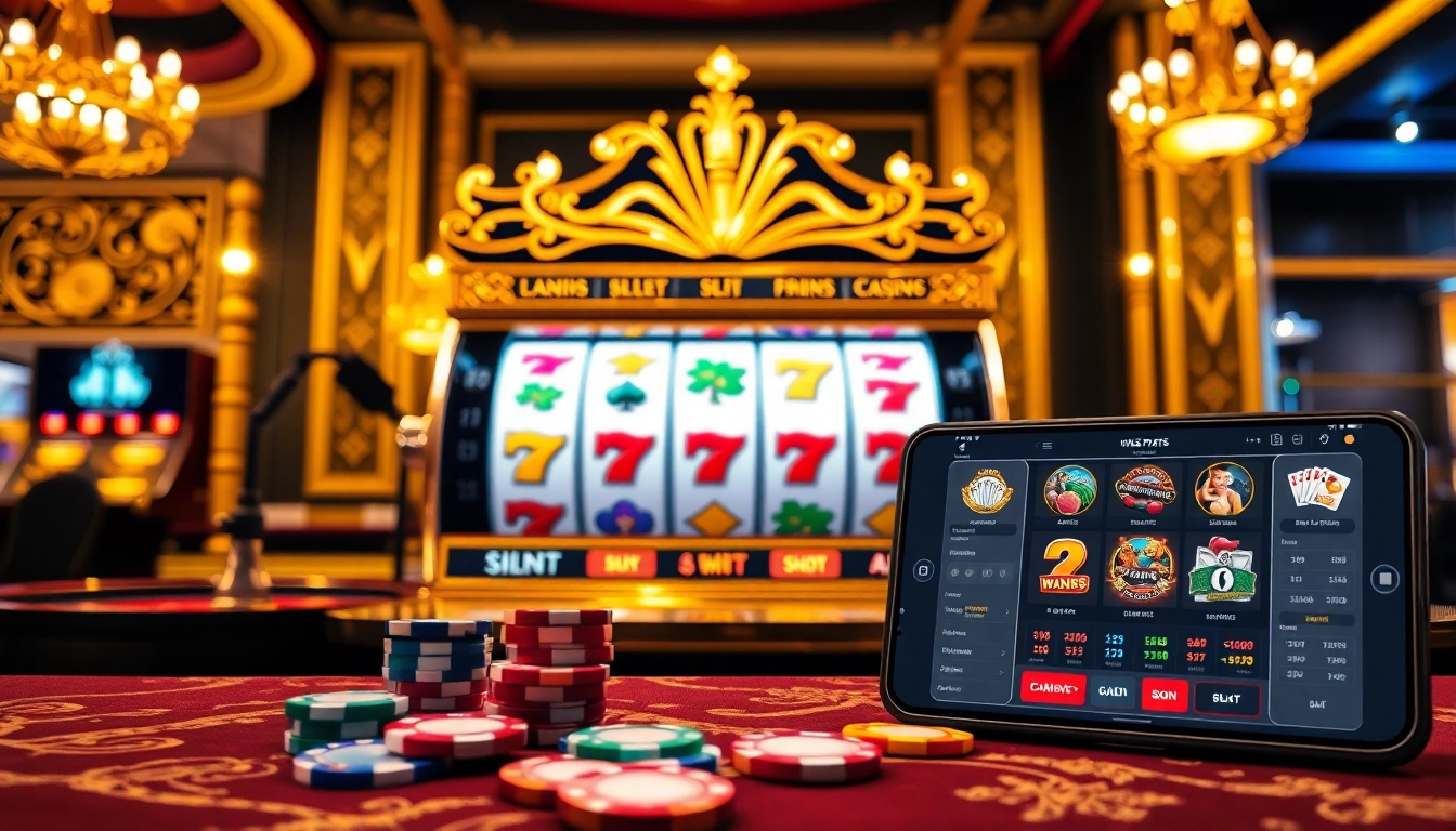 Experience luxury gaming at https://www.6slots8.com/ with vibrant slot machines and poker chips.