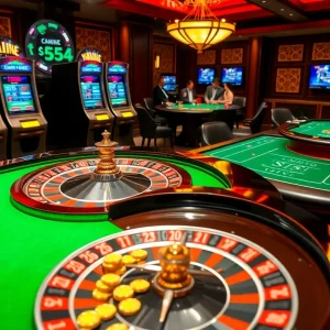 Experience high-stakes excitement at https://vmaxso.uk/ with a luxurious roulette table and captivating gambling action.