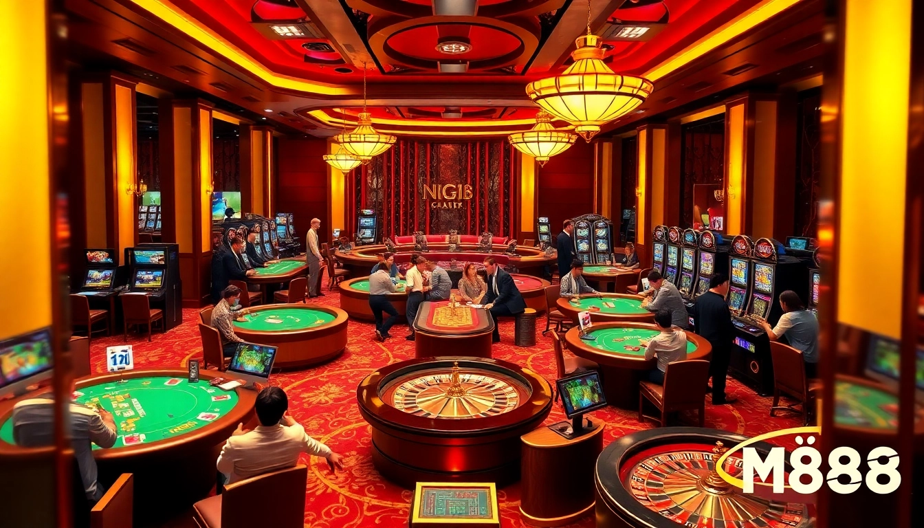 Experience the thrill of gambling at NHÀ CÁI MM88 with vibrant casino scenes.