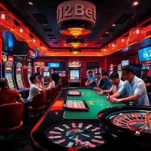 Engage with 'ink vao 12bet' while enjoying a vibrant online casino experience featuring colorful gaming elements.