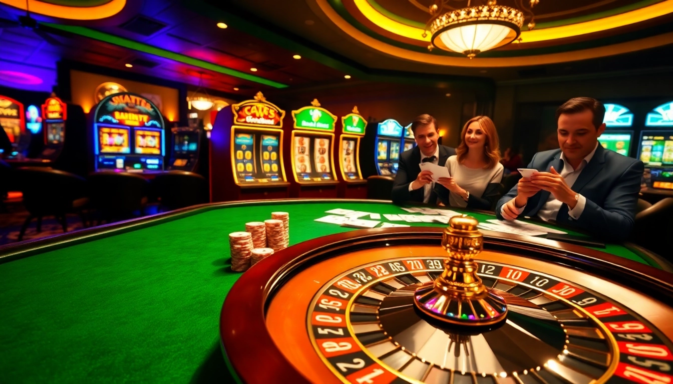 Experience thrilling gaming at https://kjc.jp.net/ with vibrant poker chips and an elegant roulette wheel.