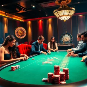 Experience thrilling gambling action at 32win com with vibrant poker tables and exciting casino elements.