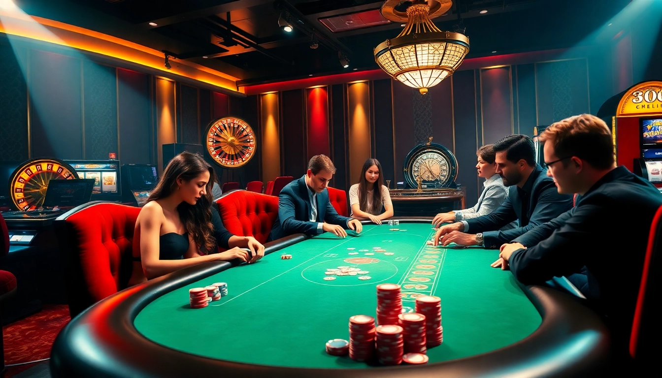 Experience thrilling gambling action at 32win com with vibrant poker tables and exciting casino elements.