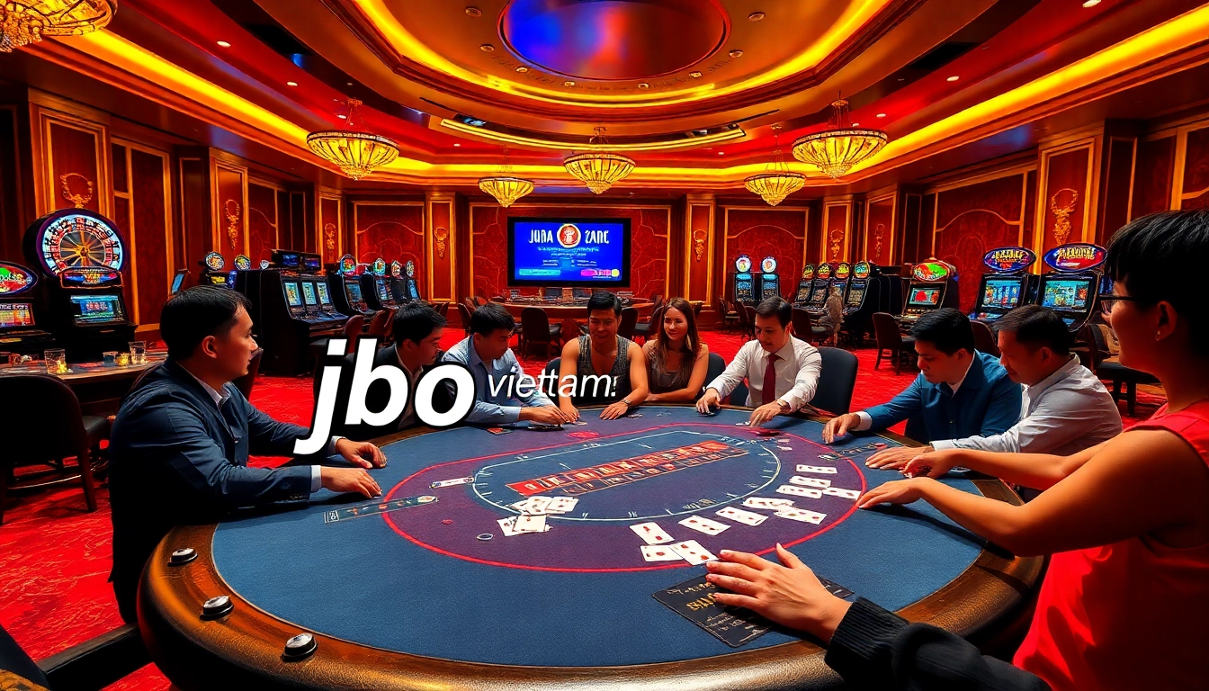 Experience thrilling action at jbo vietnam's premier casino with poker tables and lively players.