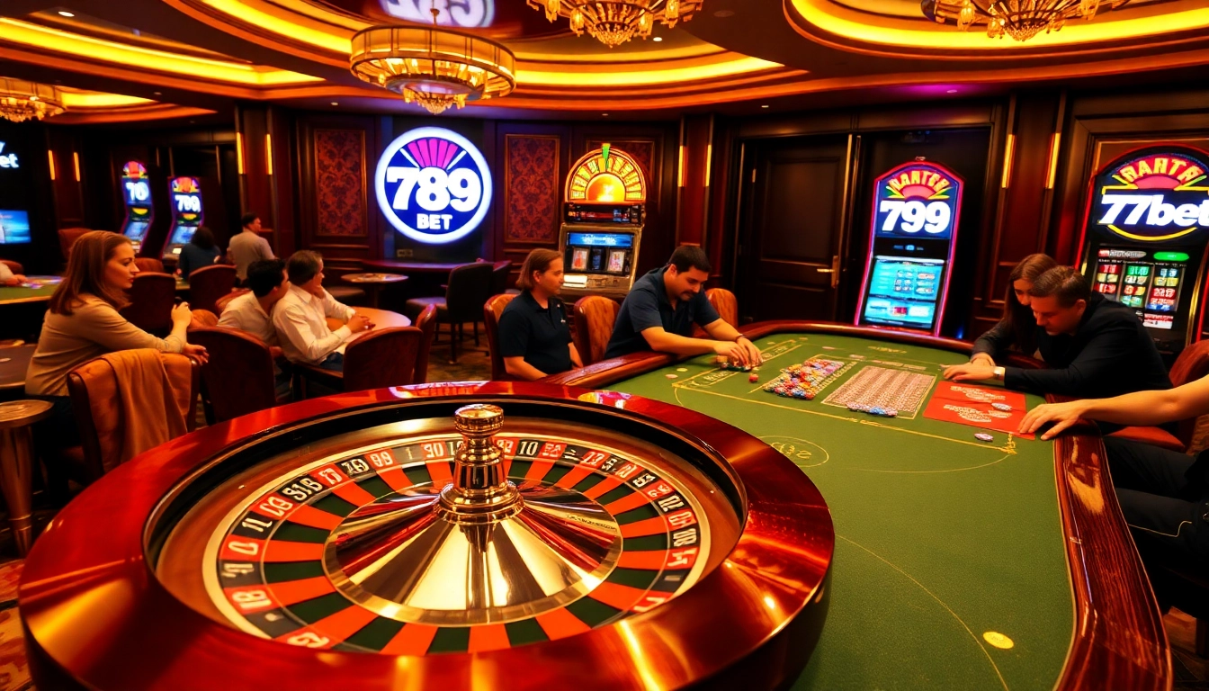 Experience the excitement of 789bet with players engaging at a vibrant casino table.