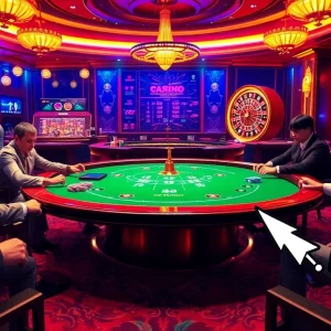 Engage with thrilling games at the poker table in a luxury casino, showcasing strategic plays from 링크모음.