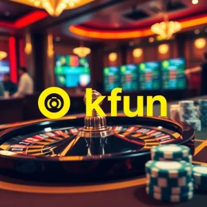 Okfun players enjoying vibrant casino games with roulette and poker chips.