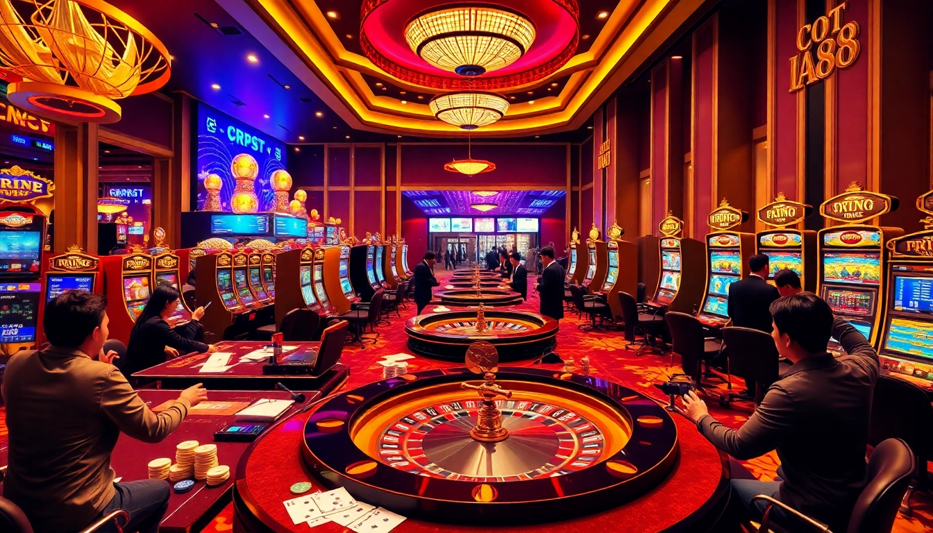 Experience the thrill of RR88 Đăng nhập with a vibrant casino scene featuring exciting games and betting action.