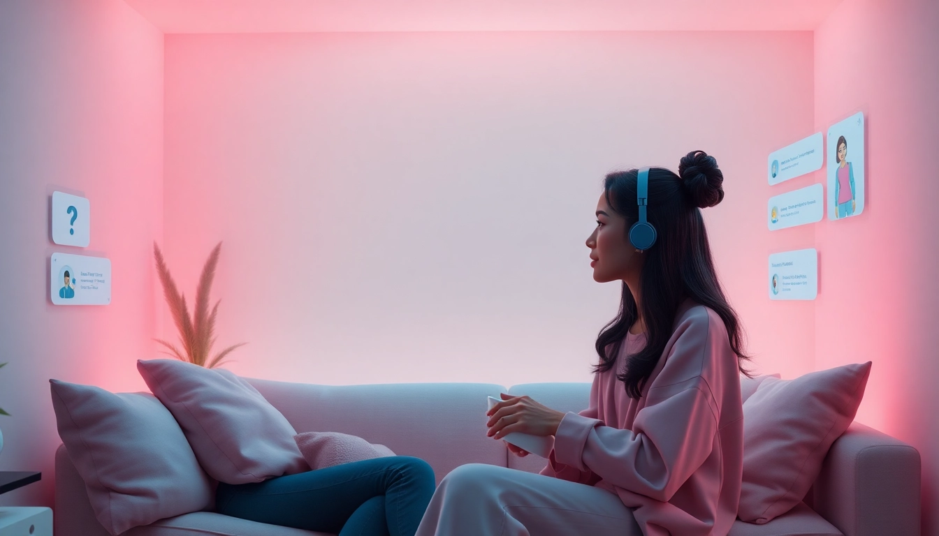 Engaging characters interacting in a vibrant digital chat room, highlighting free sex AI experiences.