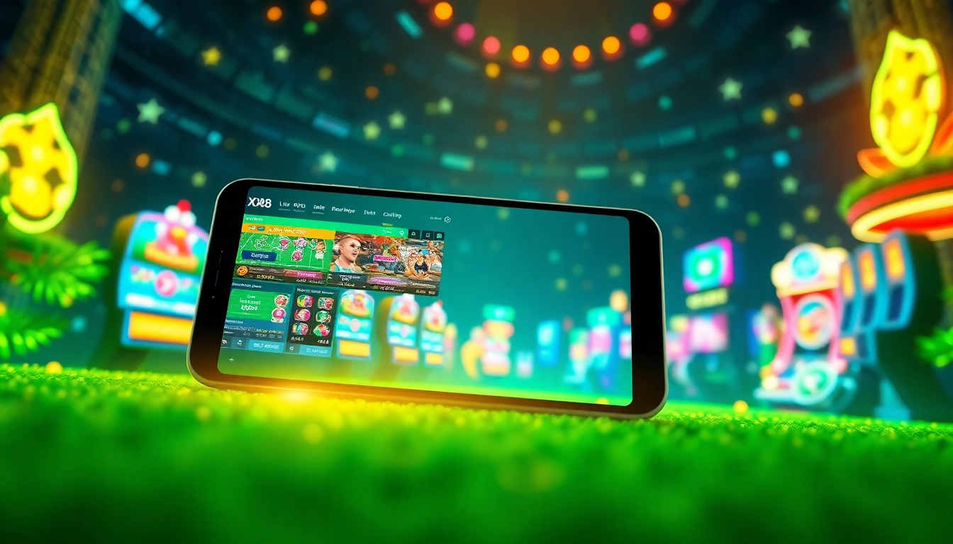 Engaging digital interface of XX88 HOW showcasing online betting and casino games.