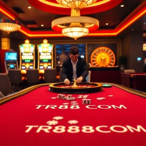 Experience the thrill of TR88 COM's premium casino games with vibrant tables and engaging atmosphere.