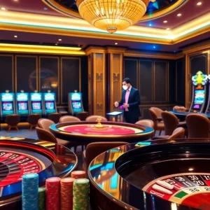 Engaging scene of Clube VIP HHBET showcasing luxury casino elements, poker chips, and roulette wheel.