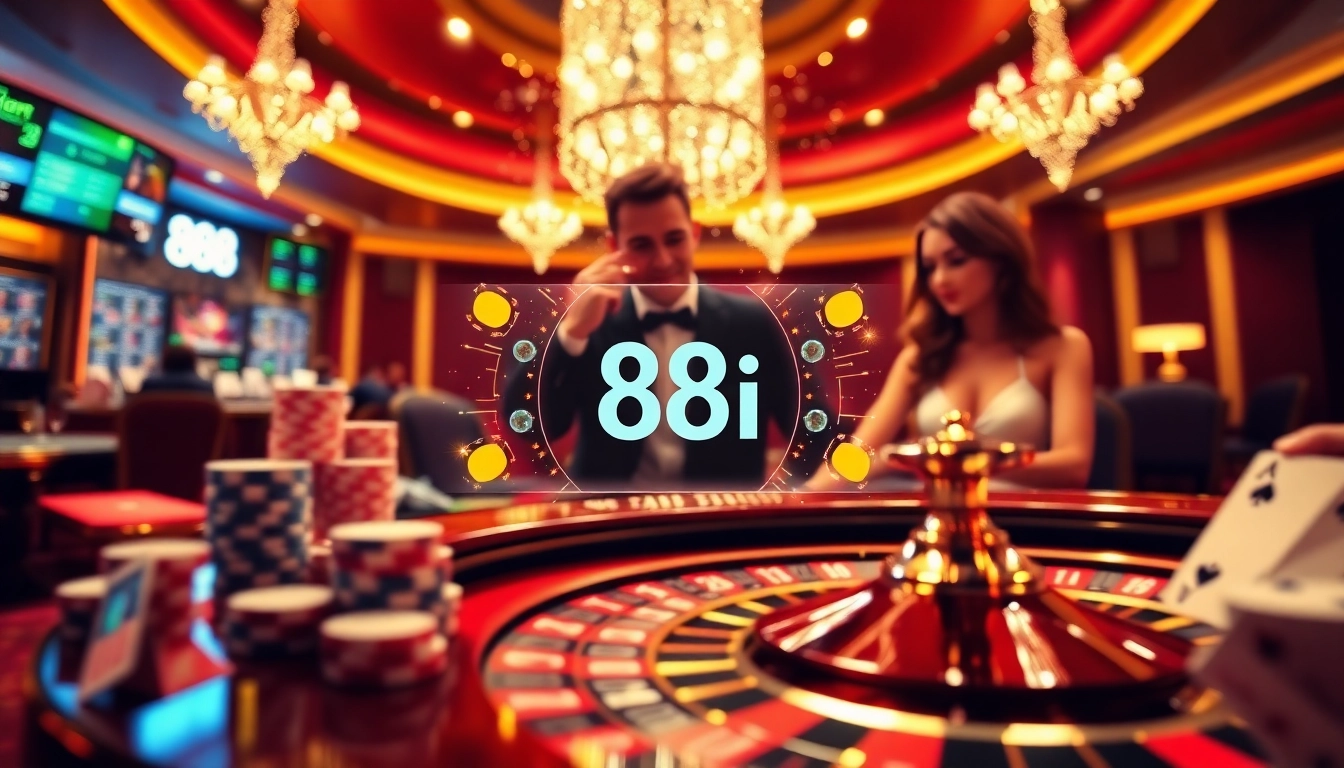 Exciting scene of a player engaging in online gambling with 88i brand elements highlighted.
