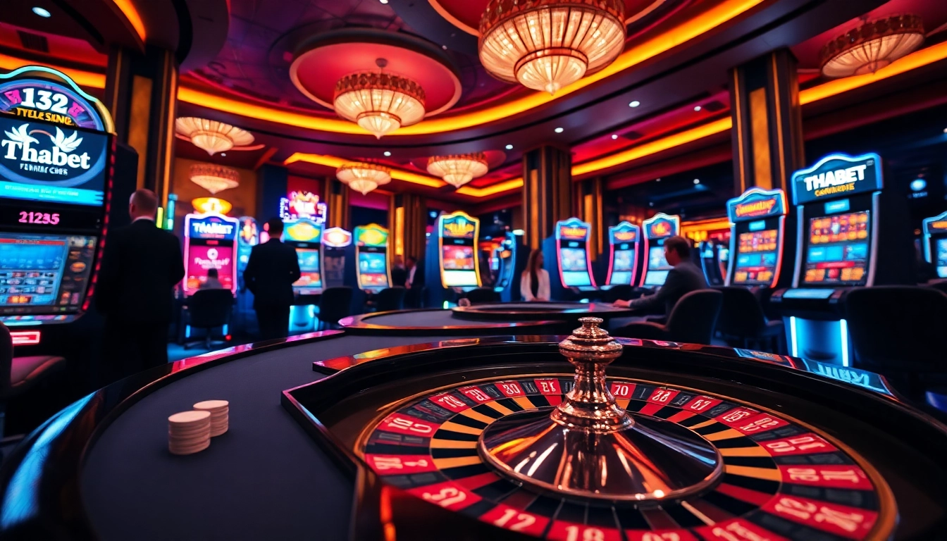 Players enjoying games at THABET casino, showcasing thrilling gambling action.