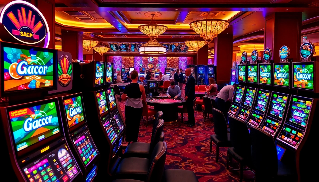 Experience the excitement of gacor slot machines in a luxury casino setting.