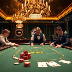Experience the excitement of gambling at 88i with elegant casino tables and vibrant action.