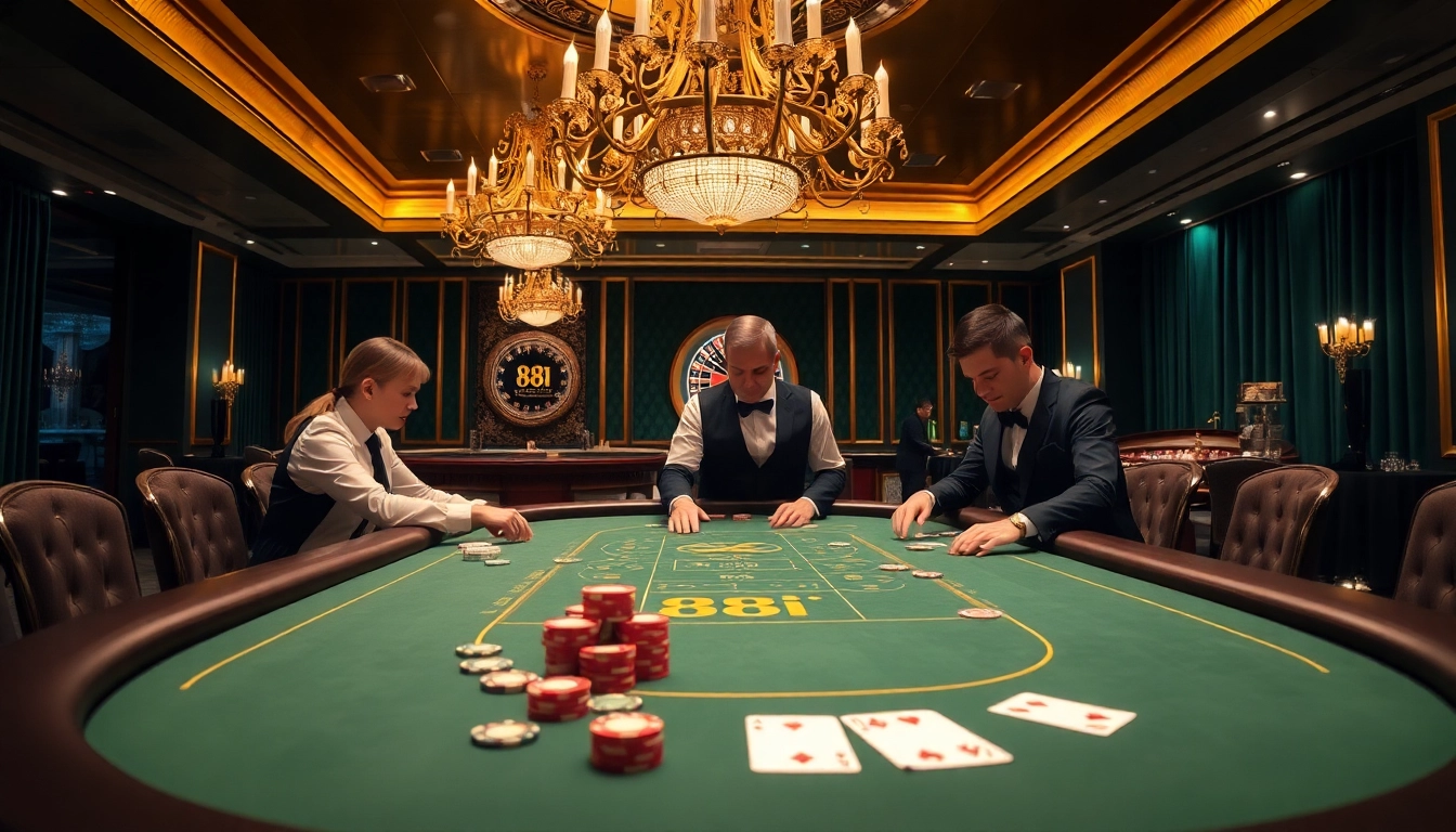 Experience the excitement of gambling at 88i with elegant casino tables and vibrant action.