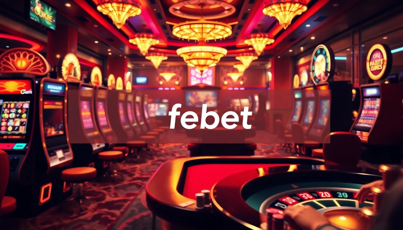 Betting excitement at Febet with vibrant casino tables and thrilling game action.