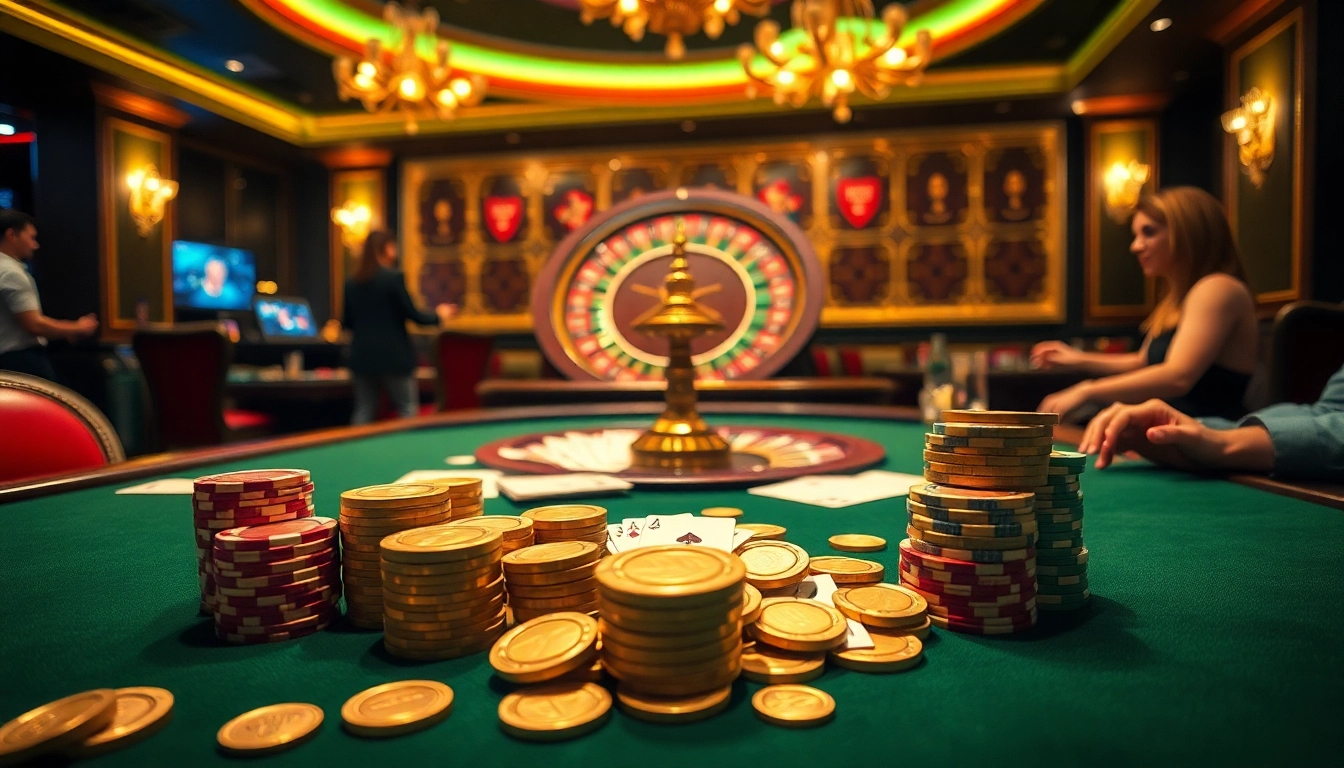 Enjoy thrilling gameplay at tai hitclub with vibrant casino tables and poker chips.