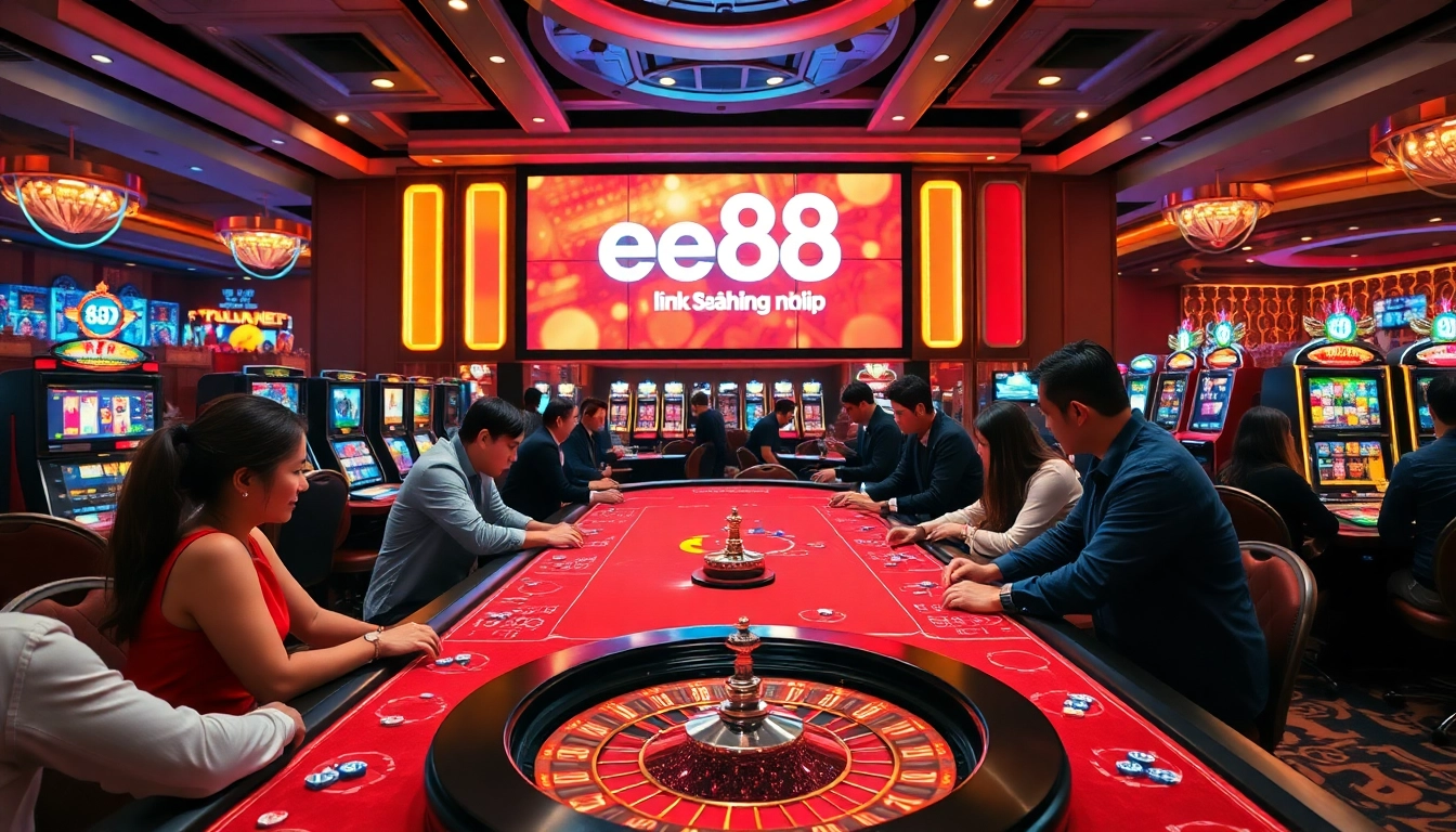 Experience the excitement of casinos with ee88 link đăng nhập on vibrant gaming tables and slot machines.