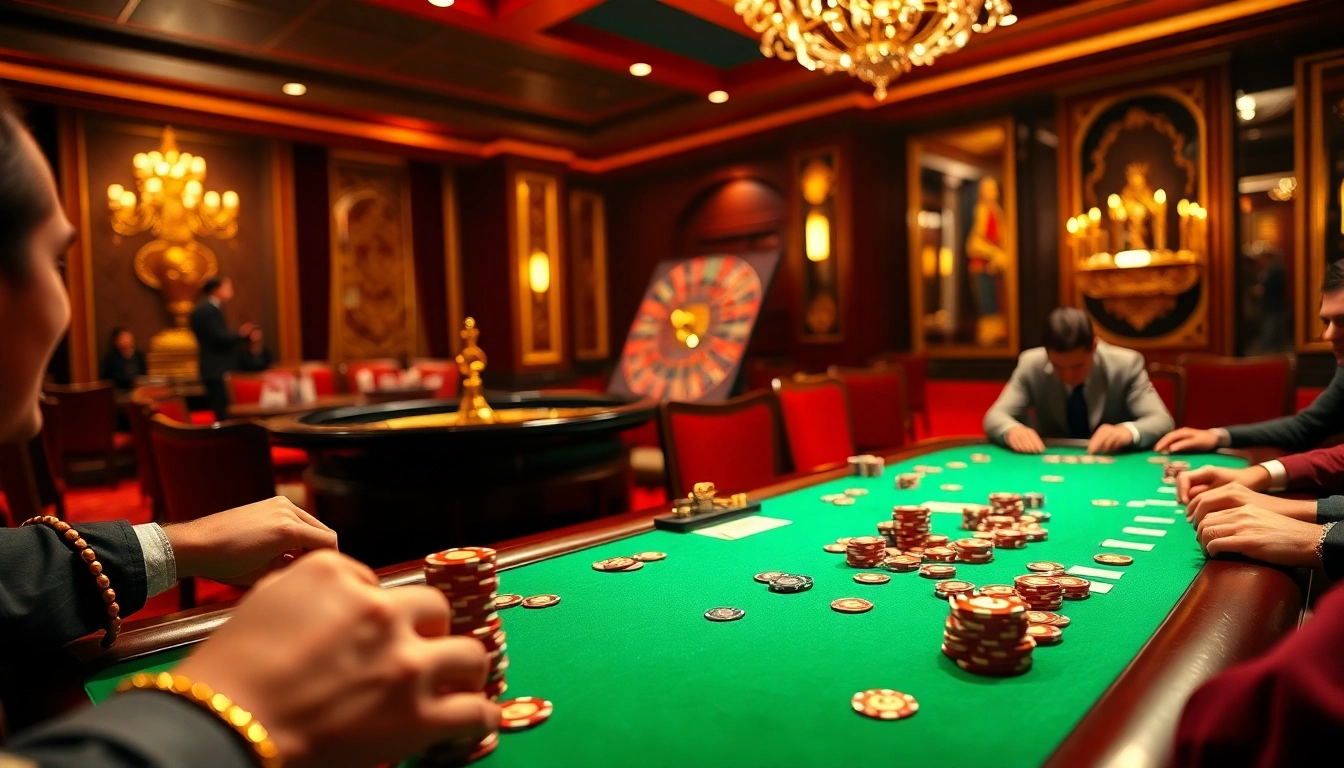 Join the excitement at https://kuwinblog.com/ with an intense poker game showcasing vibrant chips and cards.