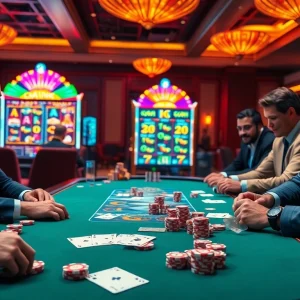 Betting excitement at 6slots8 com with vibrant casino elements and thrilling players.