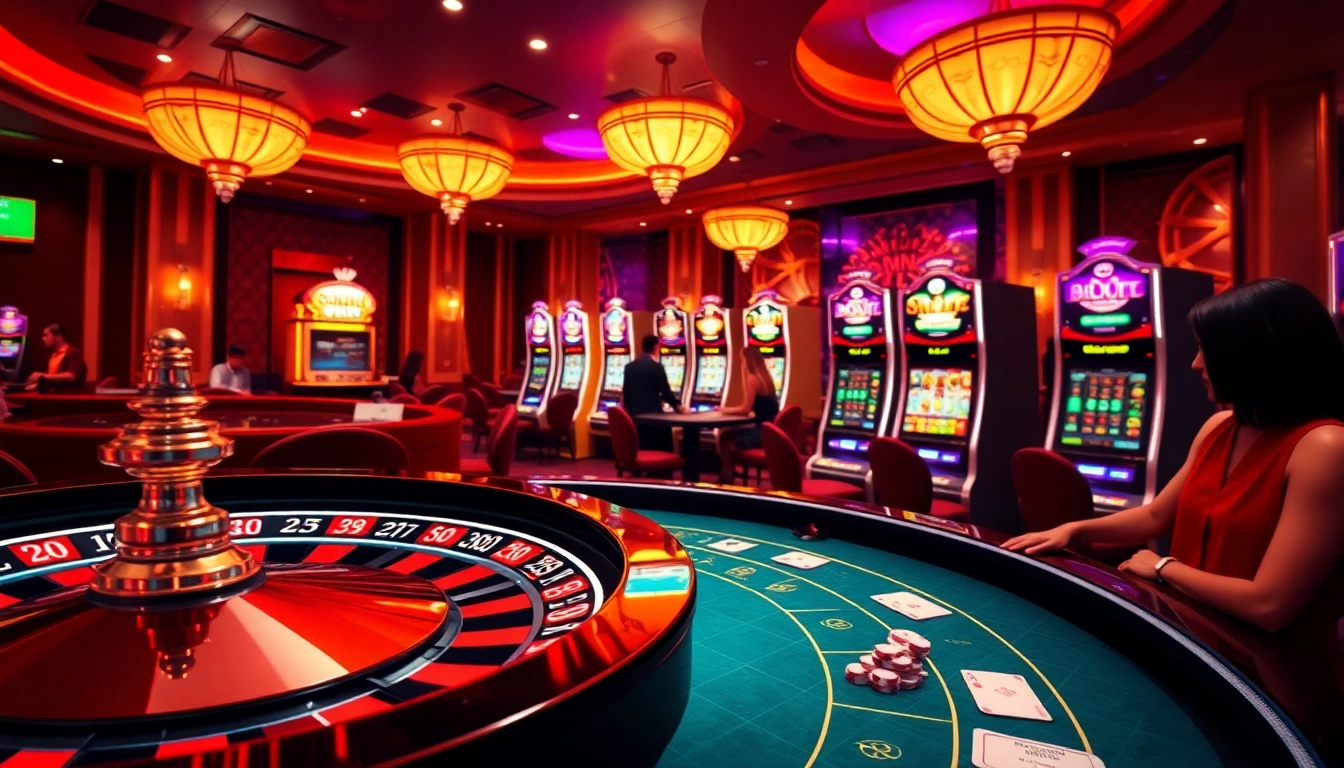 Players enjoying the excitement of pahala4d with vibrant casino elements and action.