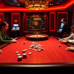 Experience the excitement of bl555 with vibrant poker chips on a luxurious casino table.