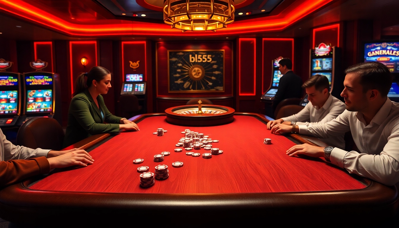 Experience the excitement of bl555 with vibrant poker chips on a luxurious casino table.