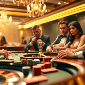Engage in the thrilling 8s game at a luxurious casino table adorned with poker chips and cards.
