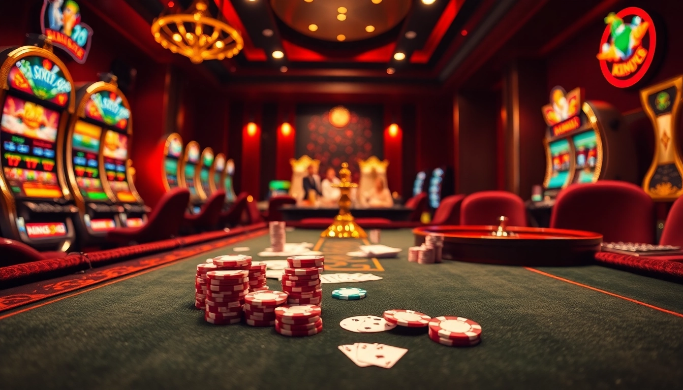Experience the luxury of king88 as players engage in thrilling casino games at a vibrant table.