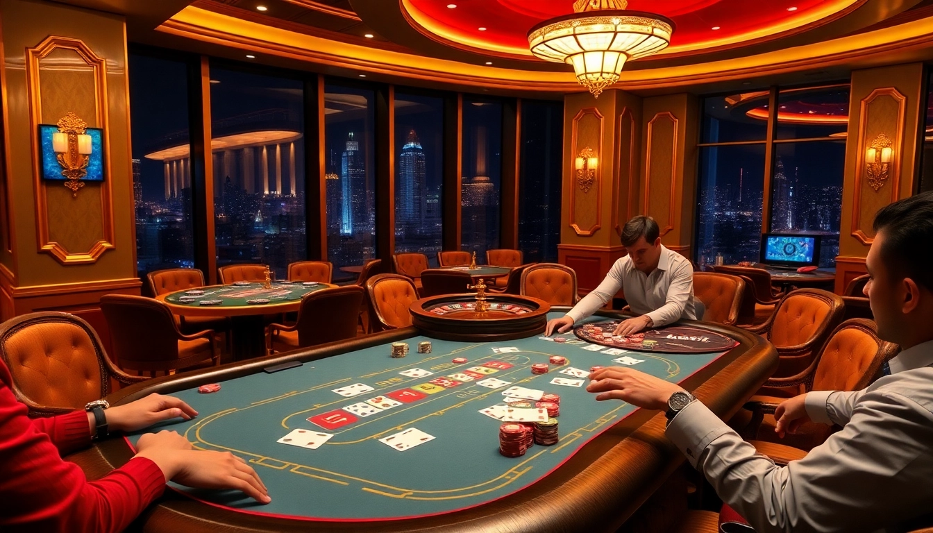 Engage with hidden wiki links at a vibrant casino poker table filled with colorful chips and intense players.