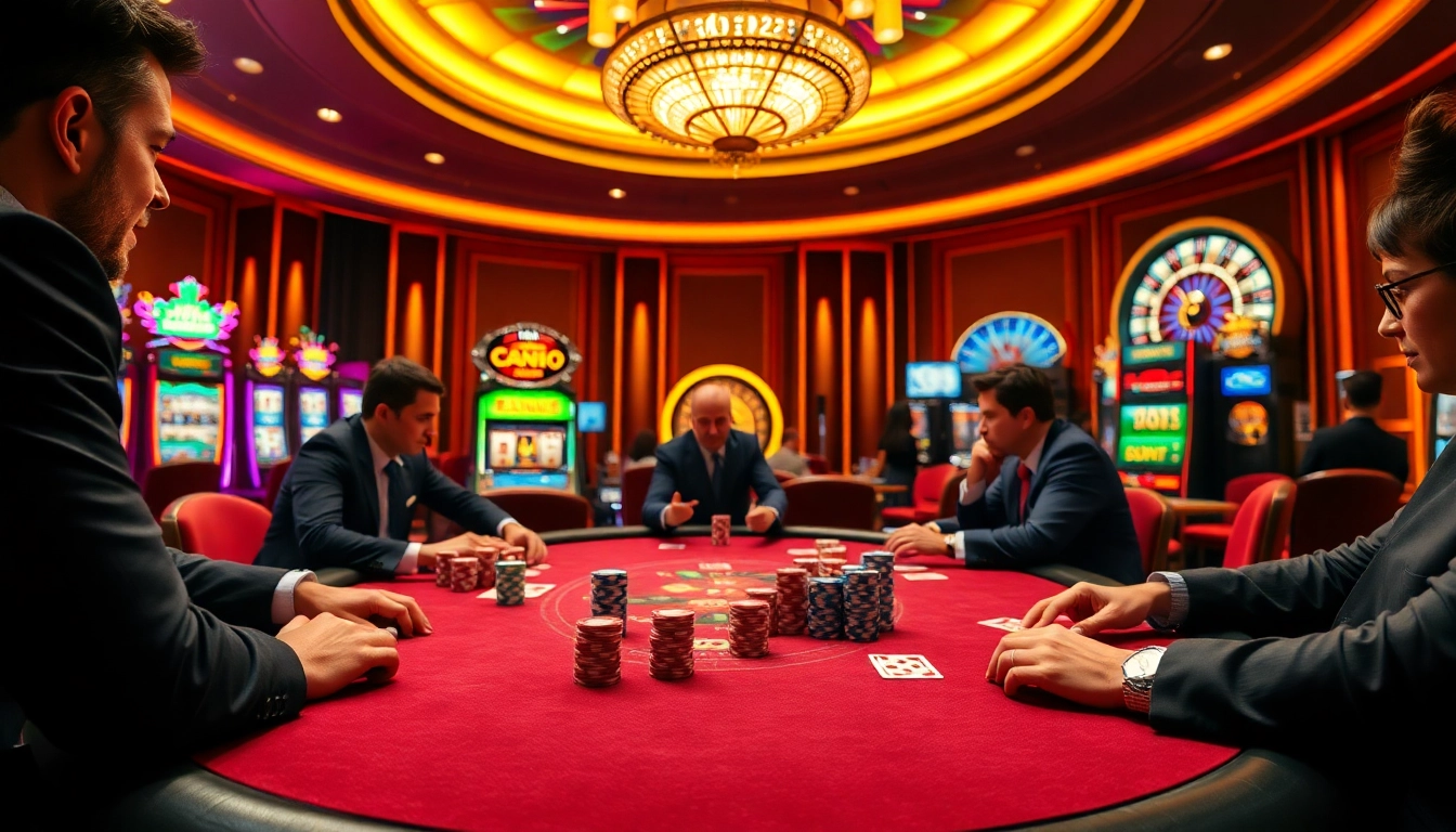 Experience the thrill of high-stakes gaming at jun88 com featuring vibrant tables and eager players.